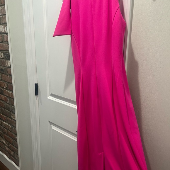 Eliza J Bright Fuchsia Sleeveless Dress with Statement Bow - Picture 3 of 7